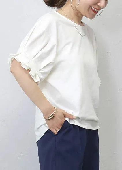 White Oversized Cotton Tanks Summer