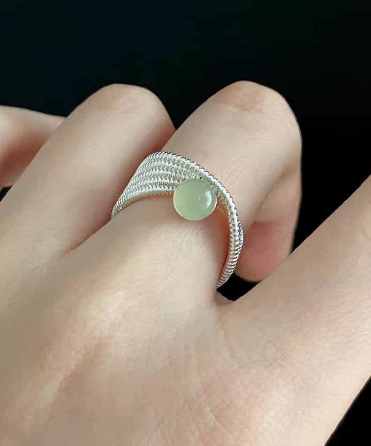 Original Design Silk Jade Line Alloy Adjustable Rings