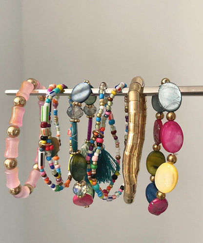 Rainbow Ally Weave Bead Bracelet Eight-piece Set