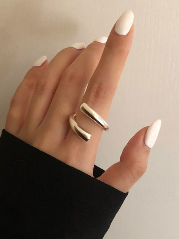 Geometric Hollow Color Rings Accessories