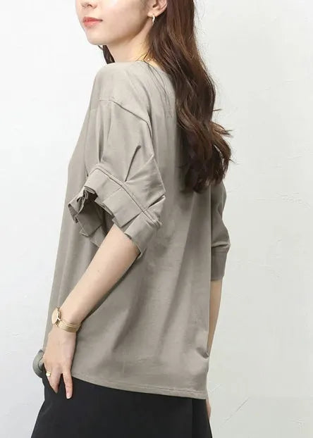 Khaki Oversized Cotton Tank Wrinkled Summer