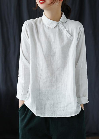 Pink Crane Clothes Lapel Button Down Spring Blouses