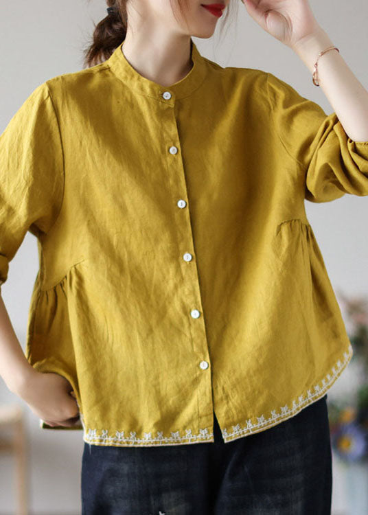 Style Red Embroideried Wrinkled Fall Top Long Sleeve