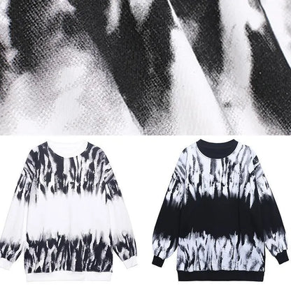 O Neck Spring Tops Design White Print Blouses