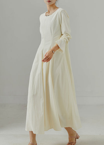 White Tie Waist Exra Large Hem Cotton Dresses Spring