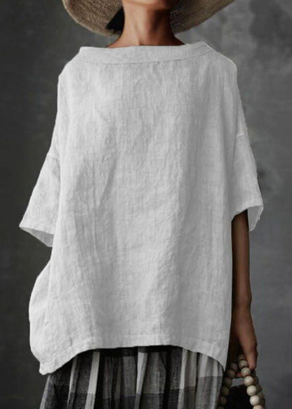 Grey O-neck Patchwork Cotton T Shirts Summer