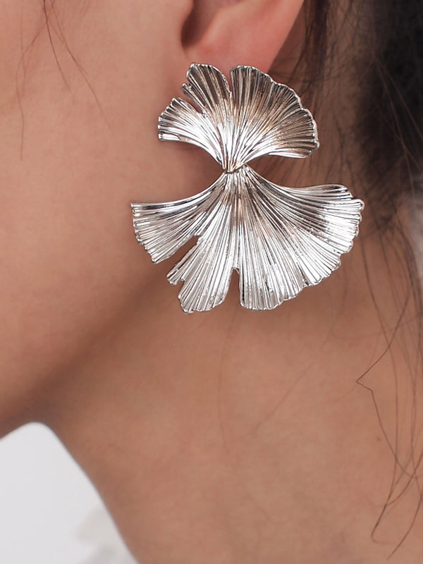 Geometric Leaves Shape Color Drop Earrings