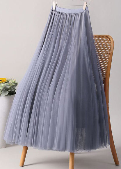 Loose Pink Elastic Waist Tulle a Line Skirts Summer