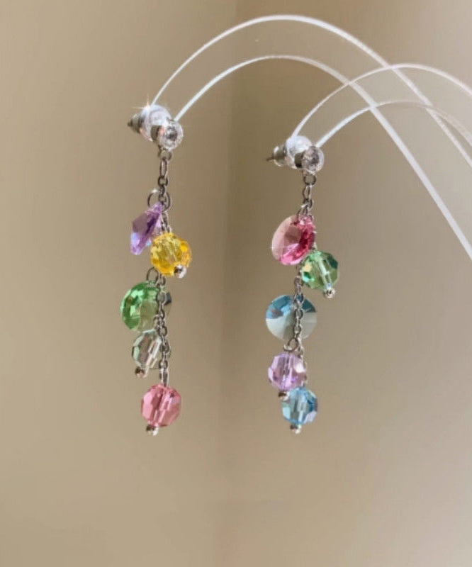 Rainbow Copper Overgild Zircon Tassel Drop Earrings