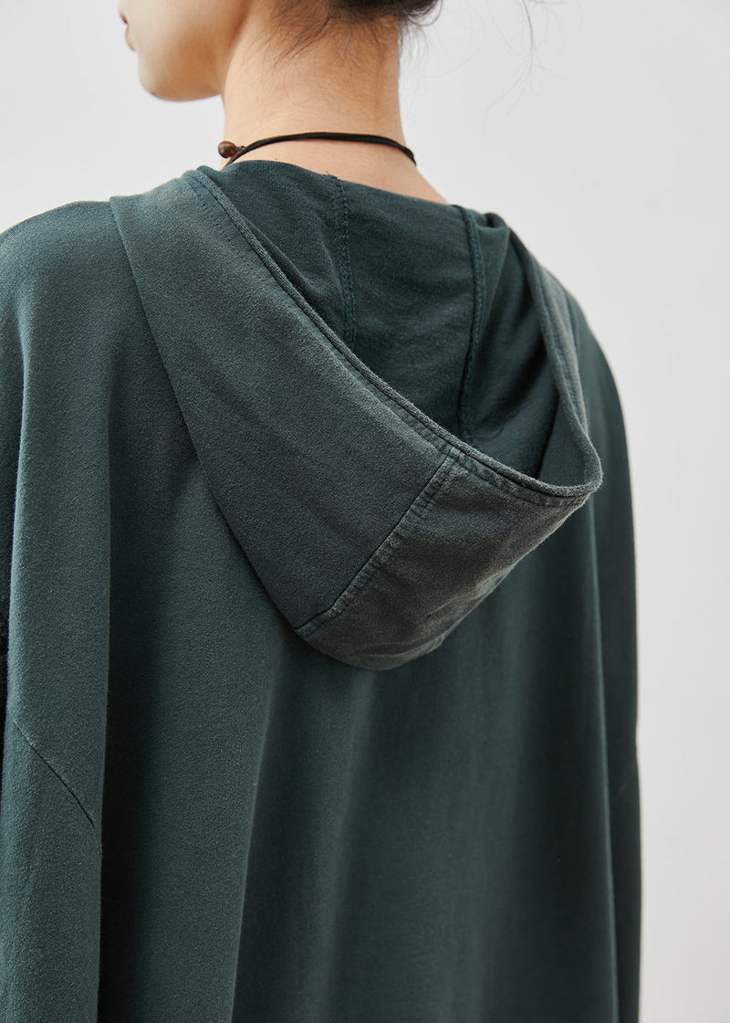 Art Gradient Color Hooded Oversized Cotton Pullover Sweatshirt Fall