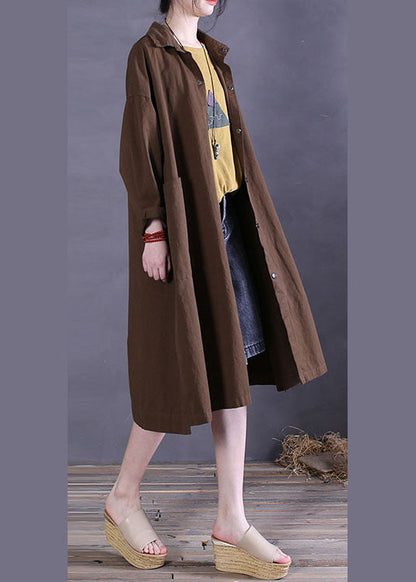 Chocolate Button Cotton Coat Spring