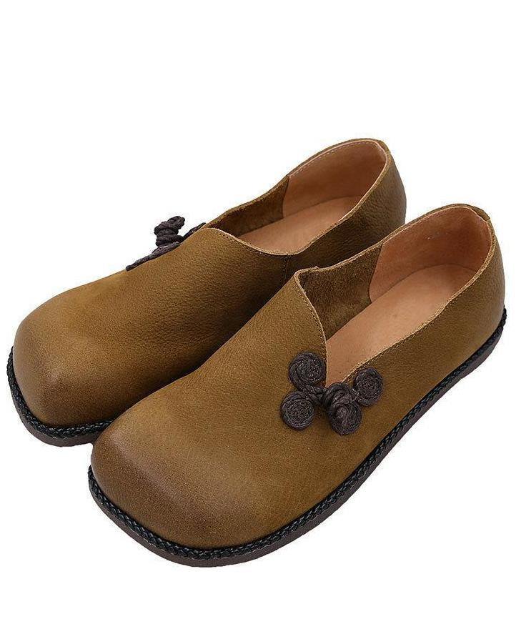 Flat Shoes Brown Faux Leather Loafer Shoes