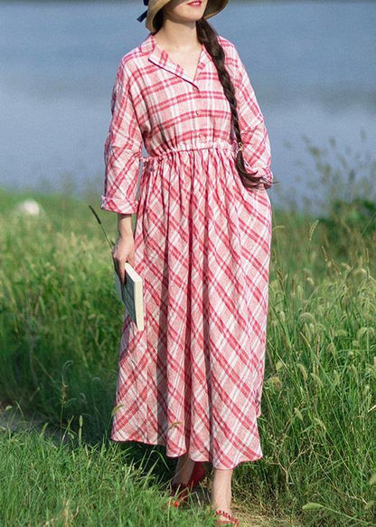 Style Notched Summer Quilting Dresses Ideas Red Plaid Art Dress