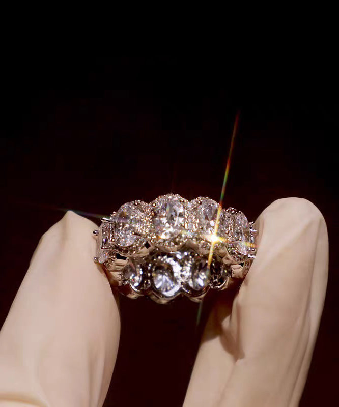 Silk Alloy Zircon Open Rings