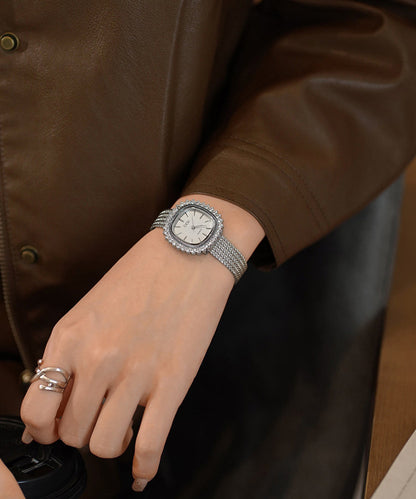 Silk Stainless Steel Tempered Glass Ear of Wheat Watches
