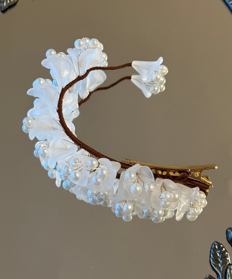 Chinese Style White Alloy Pearl Hairpin