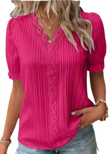 Color Hollow Out Spandex Shirts Summer