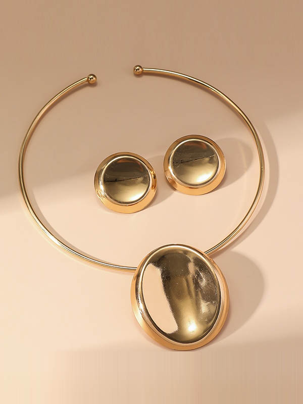 Geometric Color Earrings Accessories + Necklaces Accessories Three Pieces