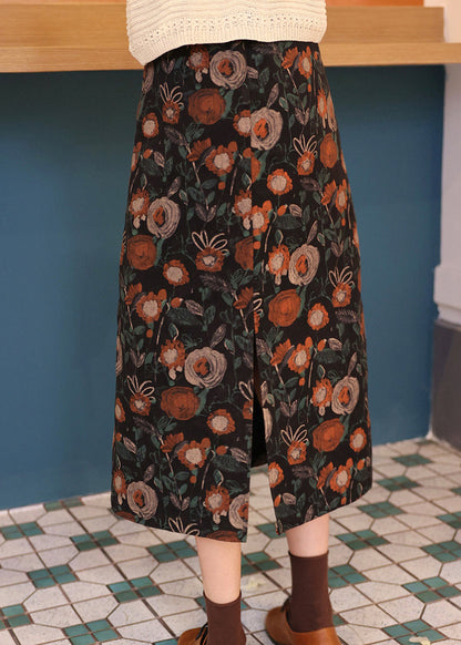 New Print High Waist Cotton Skirts Autumn