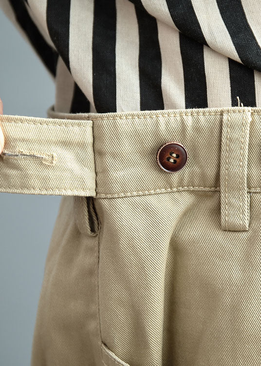 Khaki Cotton Pants Spring
