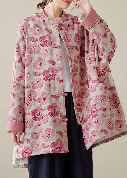 Organic Black Plaid Oversized Print Fine Cotton Filled Coat Outwear Winter