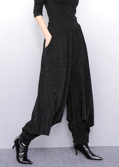 Minimalism Lantern Pants With Textured Gold Pattern