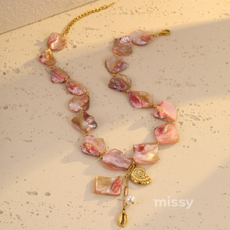 Saori Pink Shell Necklace