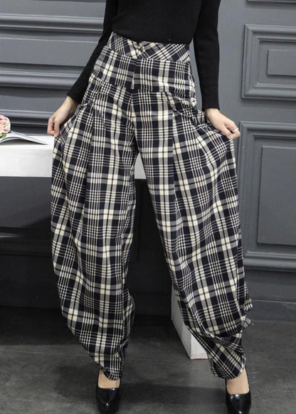 Plaid Pockets Cargo Fall Pants