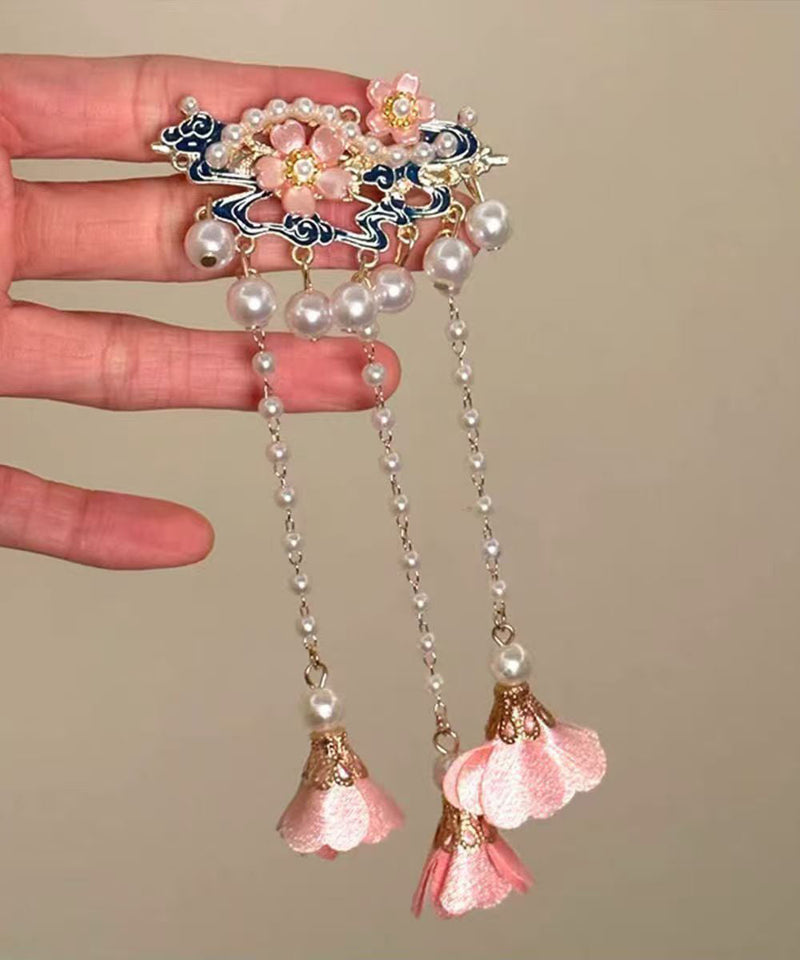 Chinese Style Alloy Pearl Tassel Single Hairpin