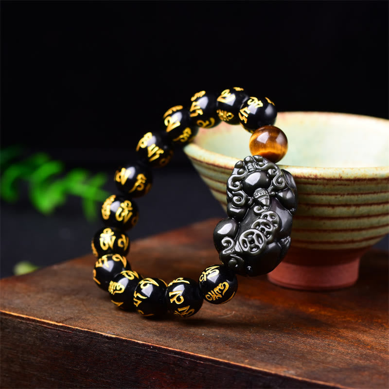 Fengshui Pixiu Obsidian Wealth Bracelet