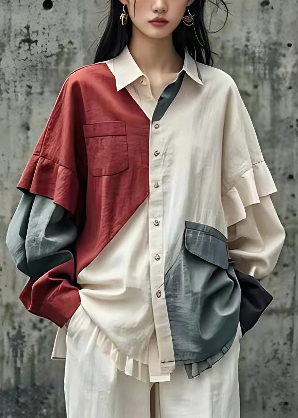 White Peter Pan Collar Button Cotton Shirt Fall