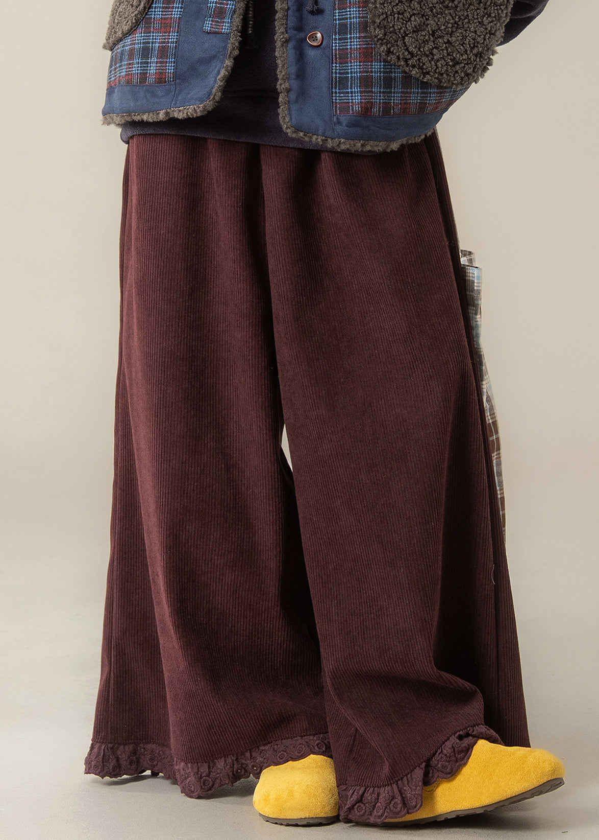 Purple High Wais Wide Leg Pants Fall