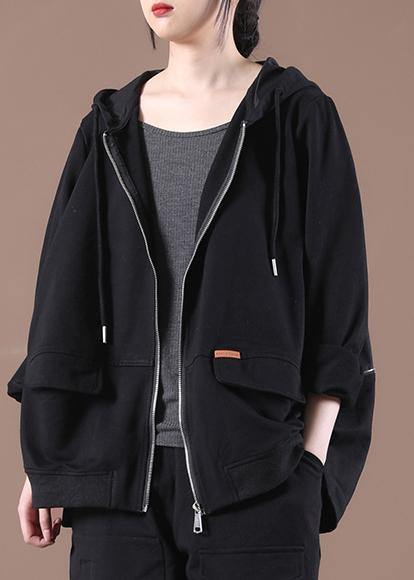 Black Hooded Short Coat