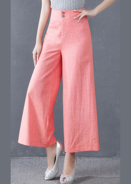 Diy Blue High Waist Button Wide Leg Springpants Trousers