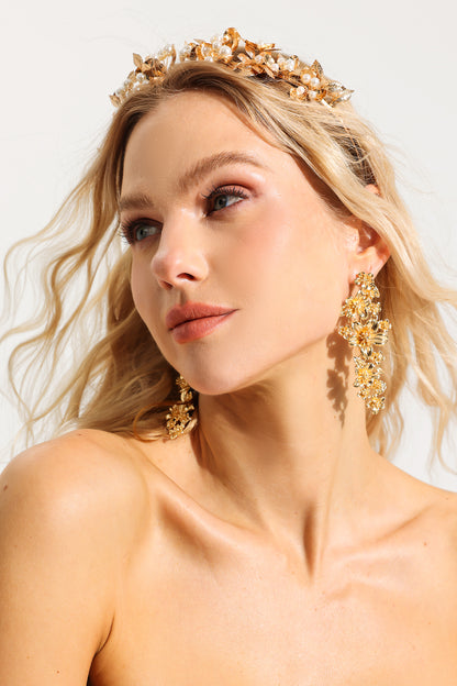 Gold Metal Stud Earrings