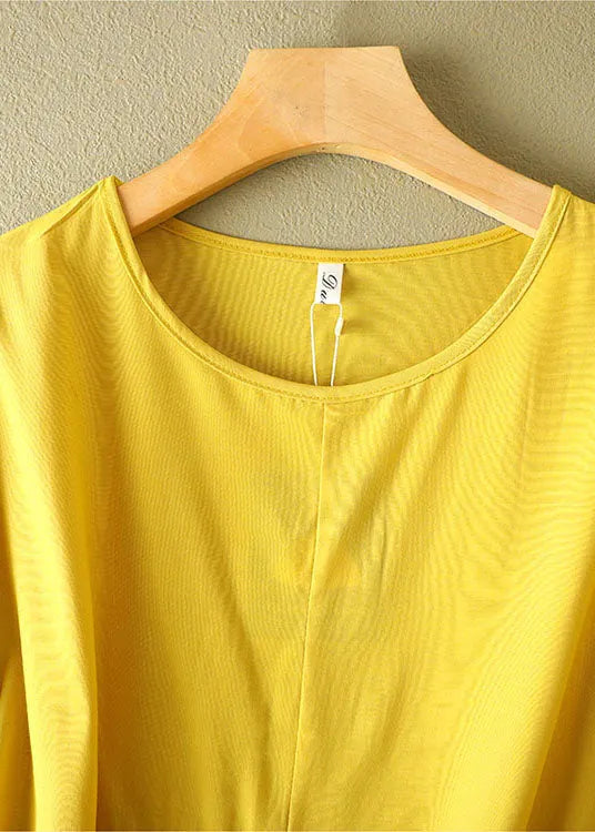Diy Blue O-neck Asymmetrical Embroideried Wrinkled Cotton Shirts Short Sleeve