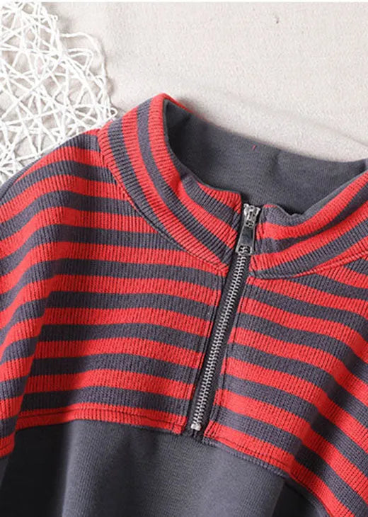 Diy Orange Striped Sweatshirts Top Spring