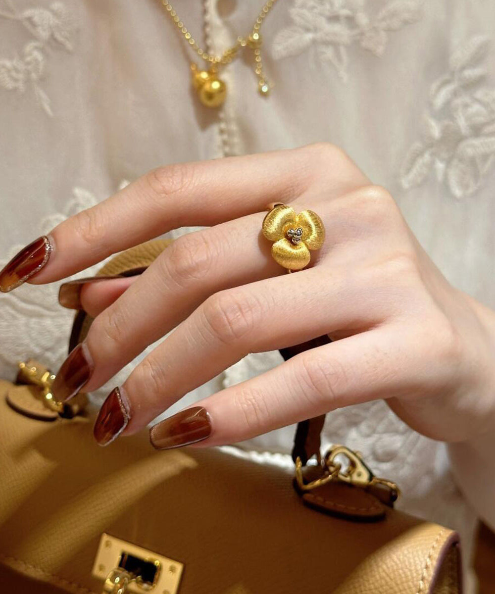 Retro Gold Copper Overgild Rings
