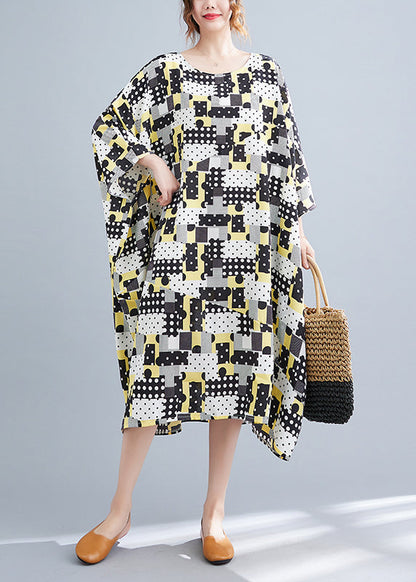 Yellow O-neck Holiday Maxi Dress Spring