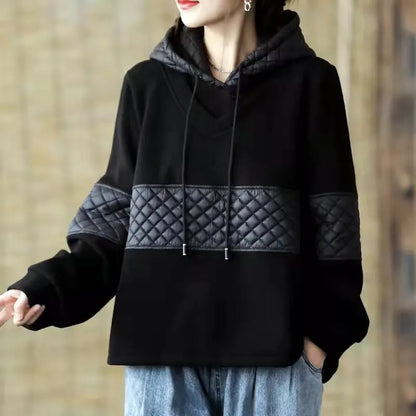 Diy Black Clothes for Hooded Patchwork Midi Spring Blouse