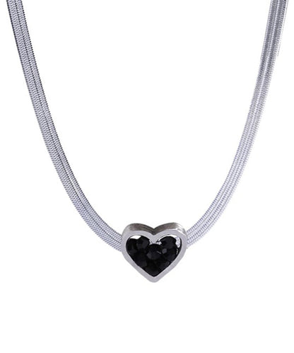 Silk Sterling Silver Double-layer Pendant Necklace