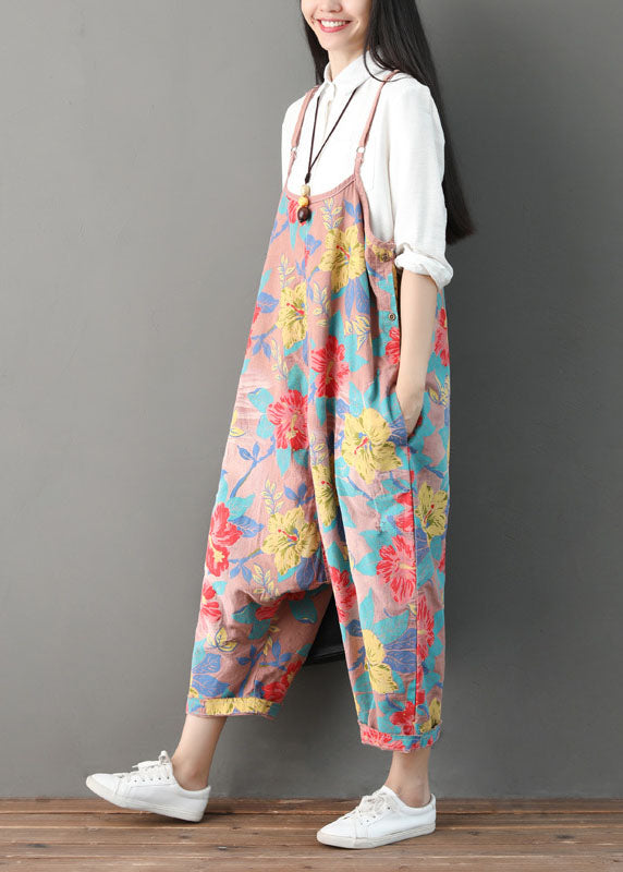 Natural Pink Print Jumpsuit Spring