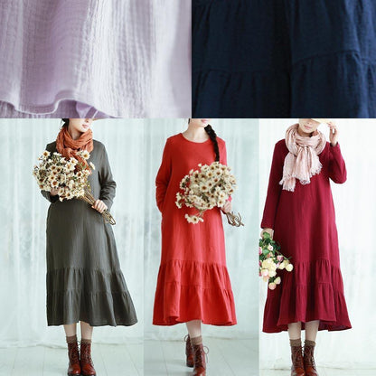 O Neck Ruffles Spring Quilting Clothes Design Orange Traveling Dress