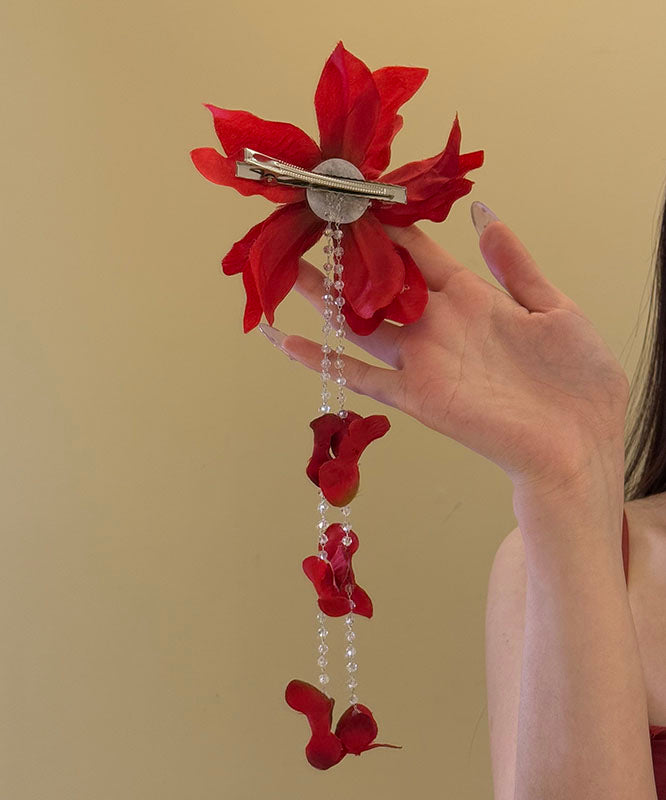 Unique Red Seed Pearl Tassel Hairpin