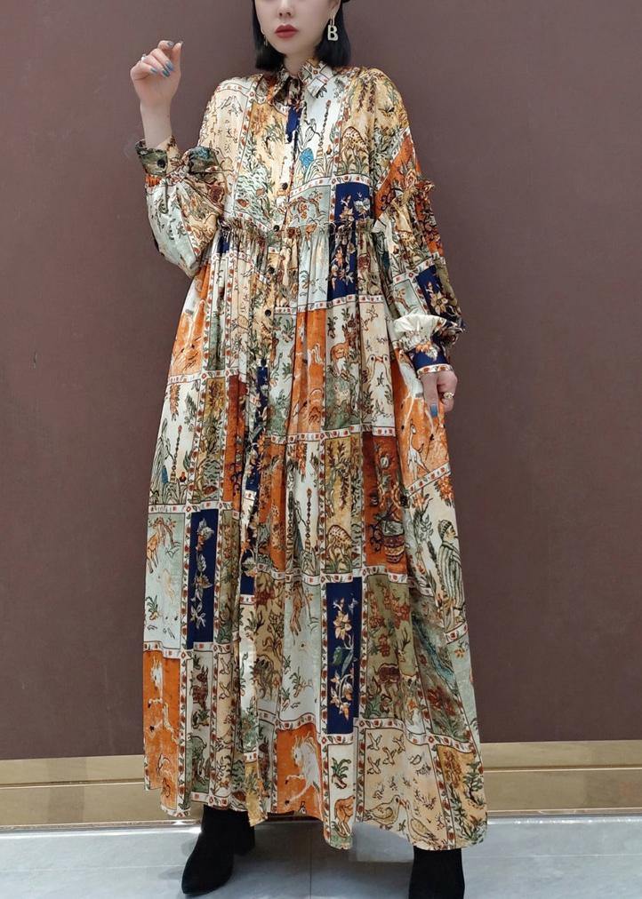Style Tunics Lapel Exra Large Hem Vestidos De Lino Spring Dresses