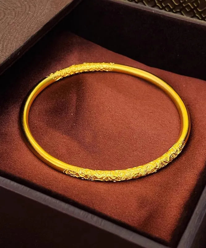Gold Ancient Gold Bangle and Charm Bracelet Two Piece Set