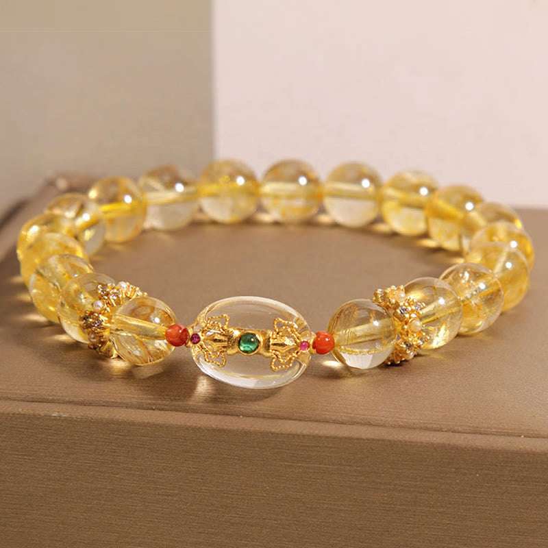 8mm Golden Rutilated Quartz Spiritual Bracelet for