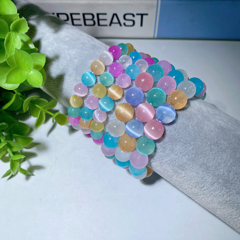 8mm Multi-color Selenite Spiritual Healing Bracelet