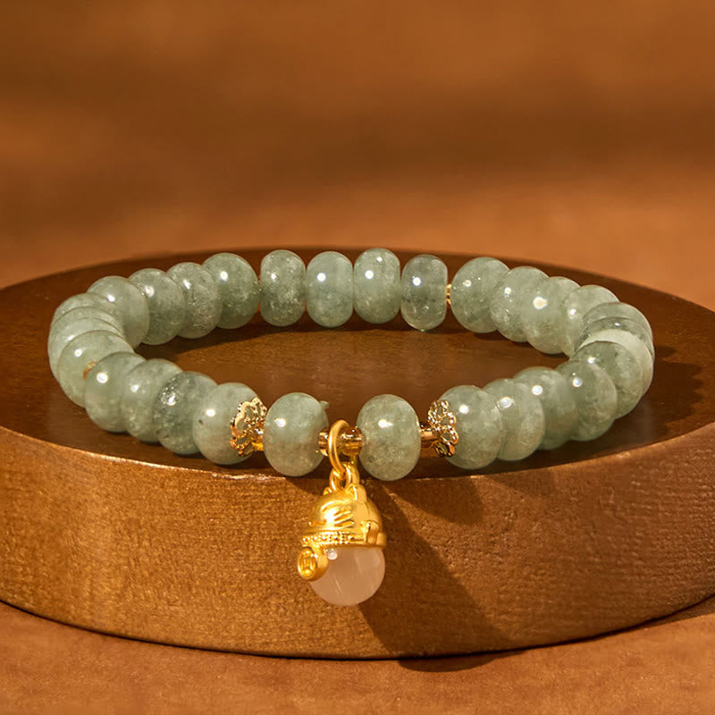 8mm Strawberry Quartz Lucky Cat Beads Healing Bracelet