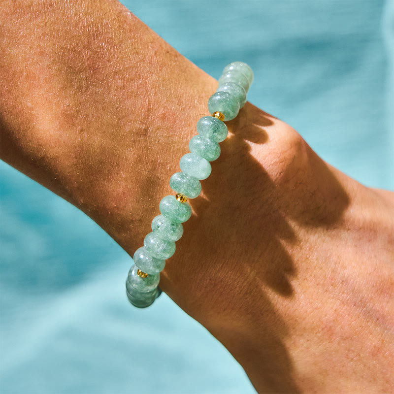 8mm Strawberry Quartz Lucky Cat Beads Healing Bracelet